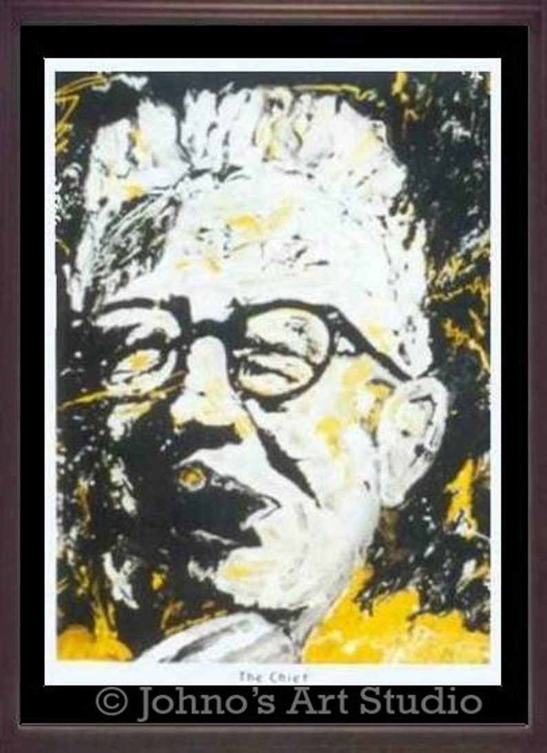 Pittsburgh Steelers, Steelers wall art, The Chief, Art Rooney Print by Pittsburgh Artist Johno Prascak image 4