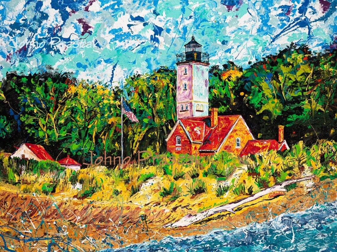 Presque Isle Lighthouse Lake Erie Wall Art Beach Art Beach Etsy