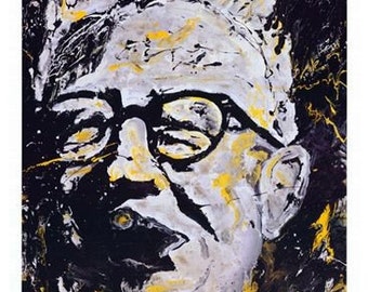 Pittsburgh Steelers, Art Rooney Print , The Chief Art Rooney by Pittsburgh Artist Johno