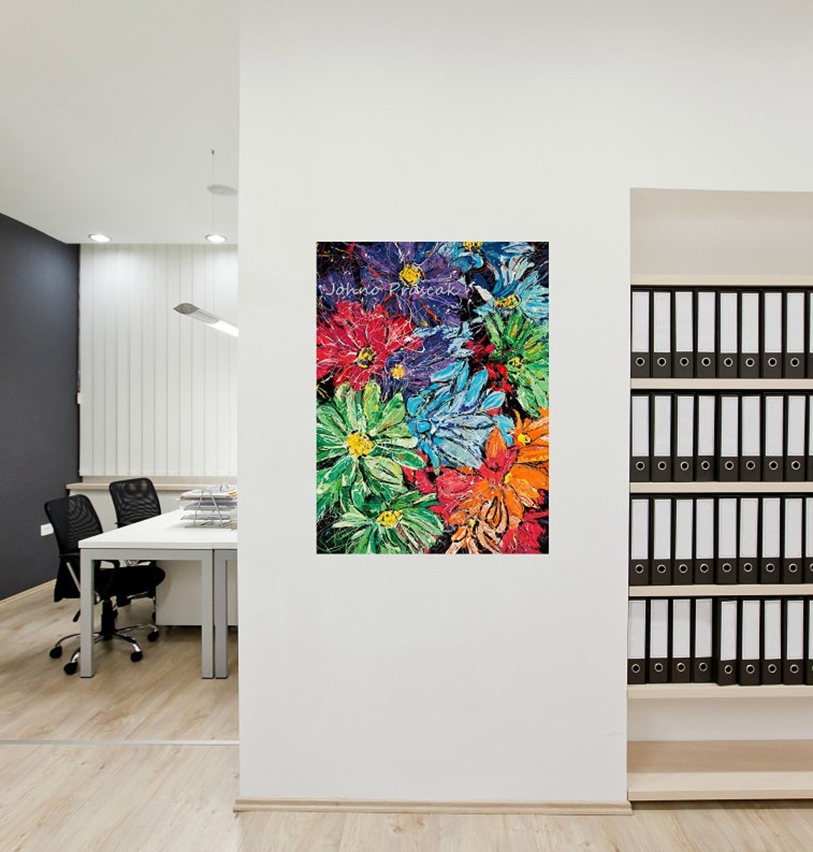 Modern Floral Art Flower Wall Art Floral Art Daisies Wall Etsy