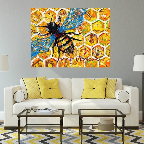 Honey Bee art, Bee art, bees, garden art, garden critters, Metal prints, Pittsburgh Artist,  by Johno Prascak