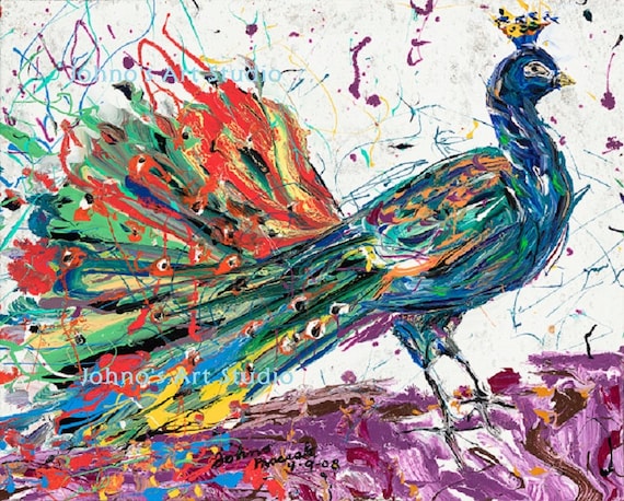 Paon D Art Impression De Paon Sticker Peacock 16 X Etsy Paon D Art Impression De Paon Sticker Peacock 16 X Etsy
