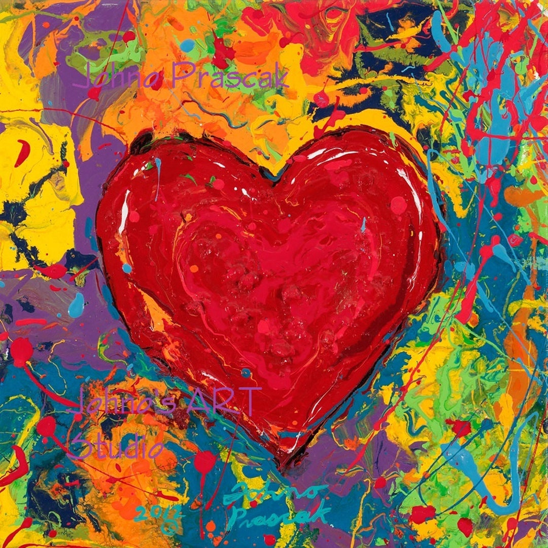 Big Heart Art, Love Art, Heart Art, Modern Wall Art, Lovers Art