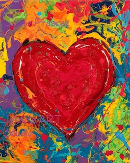 Big Heart Art, Love Art, Heart Art, Modern Wall Art, Lovers Art