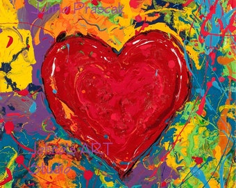 Big Heart Art, Love Art, Heart Art, Modern Wall Art, Lovers Art