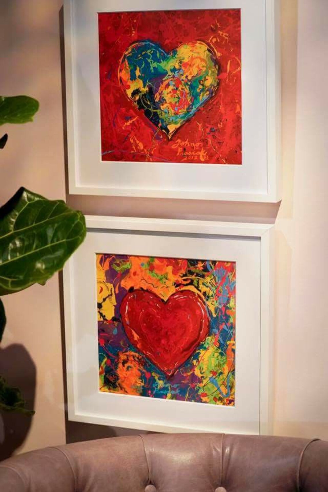 30 X30 LARGE Valentines Day Art Red Heart Wall Art Abstract Etsy