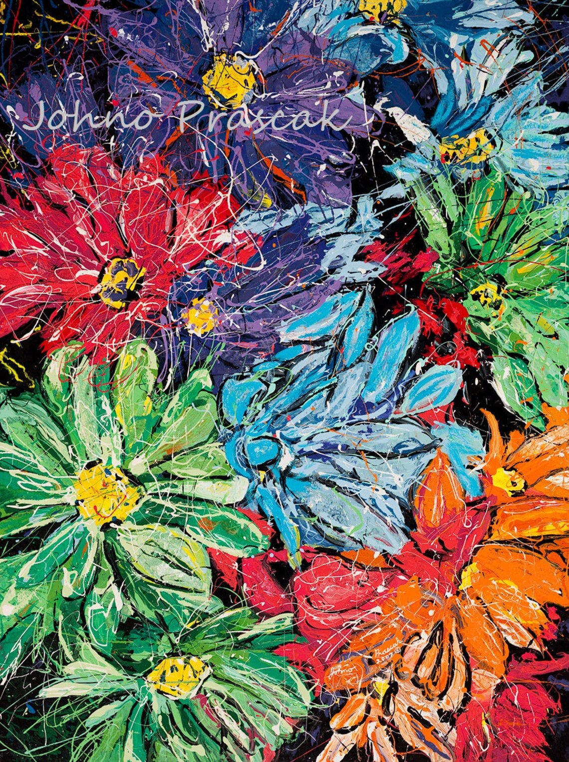 Modern Floral Art Flower Wall Art Floral Art Daisies Wall Etsy