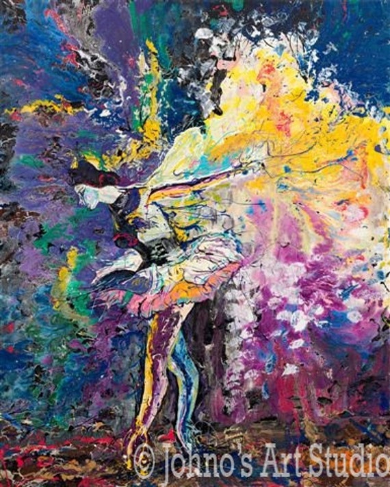 Ballerina Art, Dancer painting,The Moment by Pittsburgh artist Johno Prascak