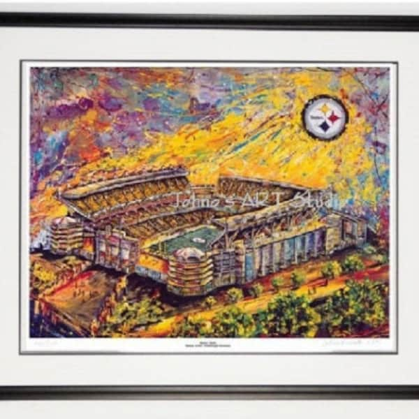 Heinz Field, Heinz field print, Pittsburgh Steelers, Man Cave art, Steelers print, Football stadium, sports art by Johno Prascak