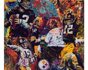 Terry Bradshaw, Football wall art, Pittsburgh Steelers painting, Football Print ,by Johno Prascak