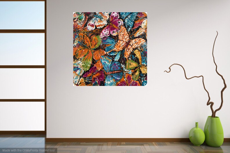 Butterfly Art BIG Modern Wall Art Garden Butterflies Nature Etsy