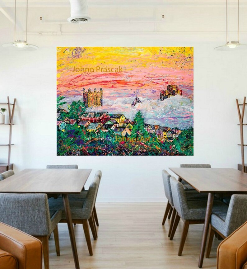 Pittsburgh Skyline Art Office Wall Art Pittsburgh Wall Art Etsy