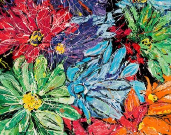 Daisies wall Art,  Modern wall art, Flower power, flower wall art, garden flowers,  Print by Johno Prascak