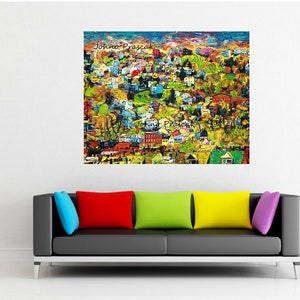 modern wall art, House on a Hill, Homes, Neighborhood Houses wall art, Corporate wall art, Johno Prascak, Johnos Art Studio image 4