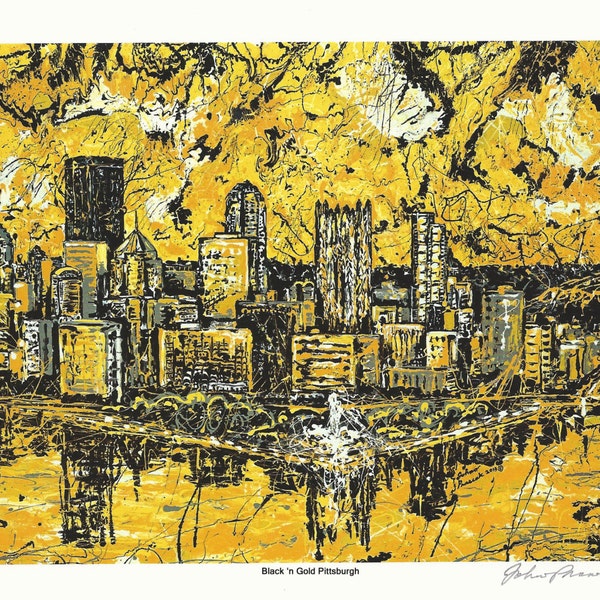 Black n Gold art, Art Sale, Pittsburgh Art, Bicycle art, Office wall art, BOGO , FREE art, Wall art,  by Johno Prascak