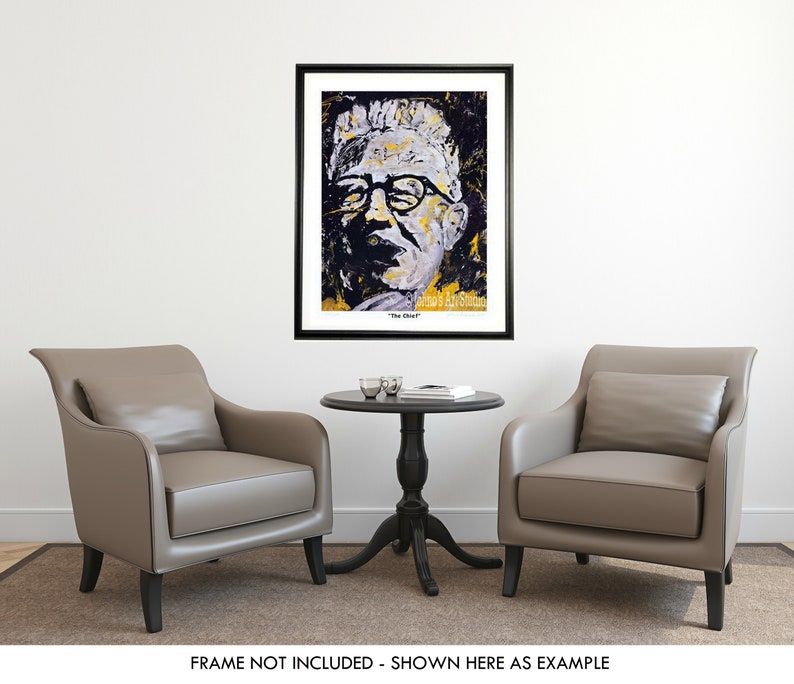 Pittsburgh Steelers, Steelers wall art, The Chief, Art Rooney Print by Pittsburgh Artist Johno Prascak image 2