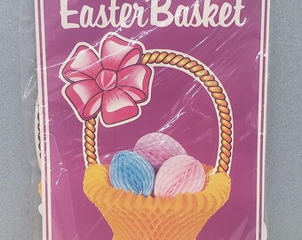 Vintage Beistle 1984 NEW old stock Easter art-tissue centerpiece Easter Basket