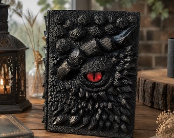 Magic Dragon Book, Fantasy Spell Book, Gothic Dragon Book Decor, Dragon Lover Gift,Witchy Home Decor, Fantasy Gothic Book Box,  Gift for her