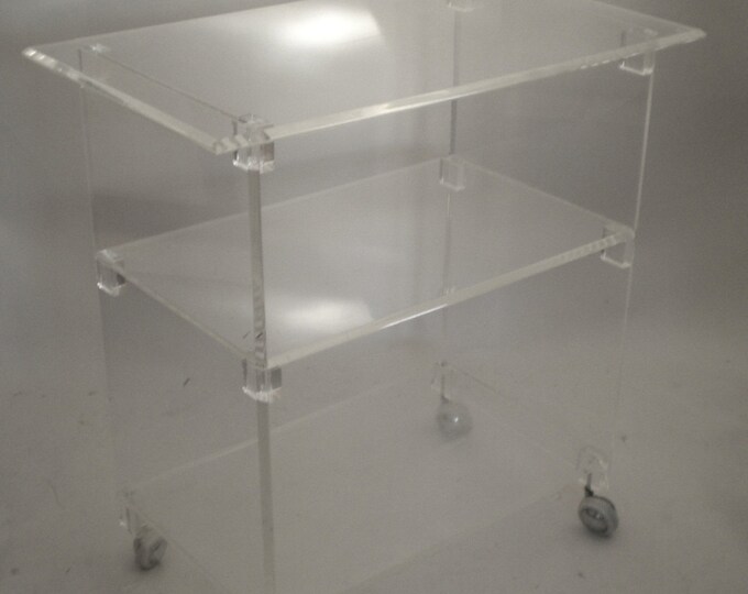 Vintage Lucite Rolling Carttable/three Tier Etsy