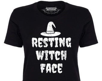 Resting Witch Face Funny ladies shirt halloween humor tee Gifts for women bitch costume gift for her witch costume funny halloweeen graphic