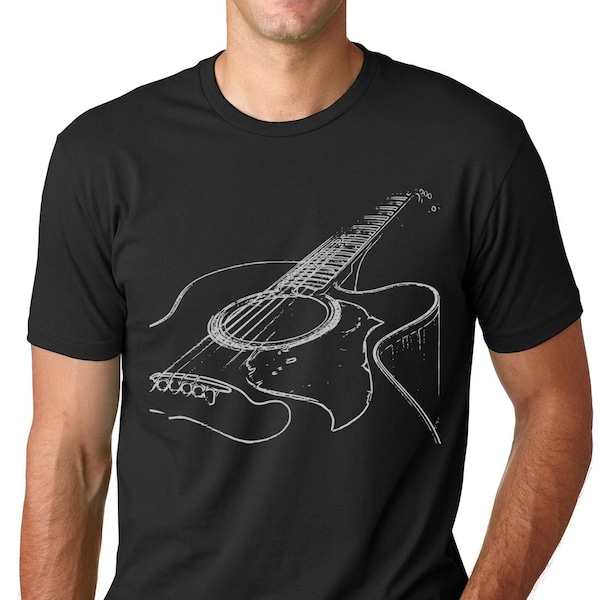 Acoustic Guitar T-Shirt, Music Lover Gift