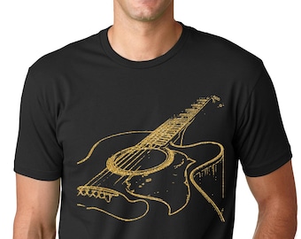 Guitar T-Shirt Guitarist Music Electric Acoustic Rock Bass Xmas Gift Ladies Top