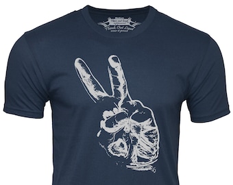 Peace Out Hand Sign T-shirt  Artistic Design Graphic Tee Pacifist gift Victory Shirt Humanist gift
