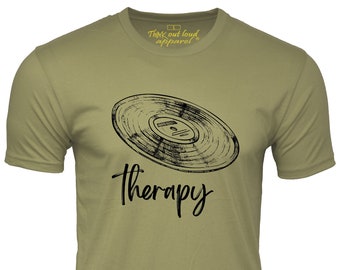 Music Therapy T-shirt Vinyl Record Graphic Tee Music Lover Gift old school shirt unisex