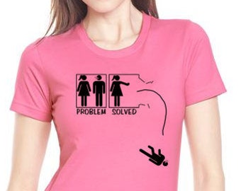 Problem solved funny divorce feminist T-shirt break up humor tee ex boyfriend ex husband shirt