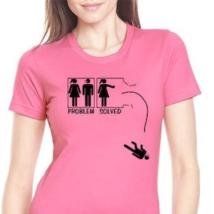 Problem solved funny divorce feminist T-shirt break up humor tee ex boyfriend ex husband shirt image 1