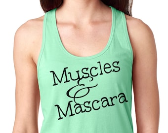 Muscles and Mascara Racer back Tank fitness tank top,tank tops, fitness tees shirts,workout tank tops,work out tanks,workout clothes