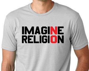 Imagine No Religion Atheist shirt cool free thinker t-shirt Anti Religion Tee Atheism Apparel