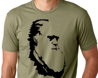 Charles Darwin evolution T shirt atheist tshirt gift for scientist atheist