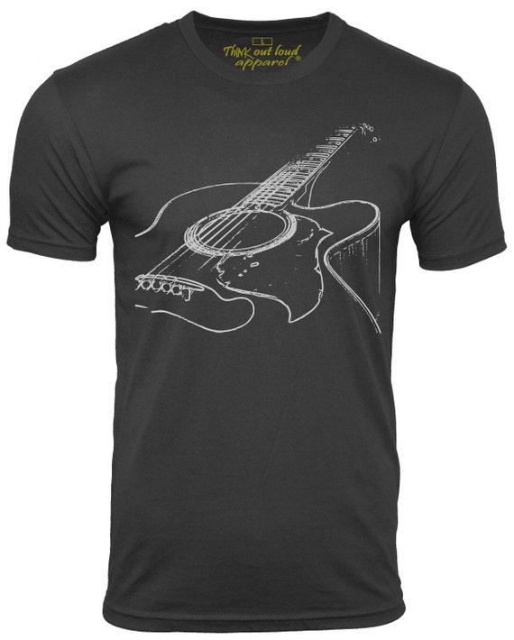 Acoustic Guitar T-Shirt Cool Graphic Musician Guitar Tee Acoustic Guitar T-Shirt Cool Graphic Musician Guitar Tee