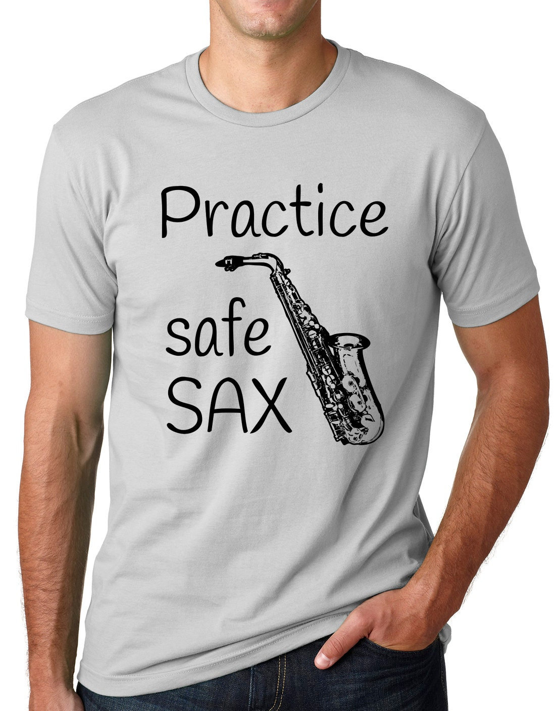 Practice Safe Sax Funny Saxophone Player T Shirt Music Musician