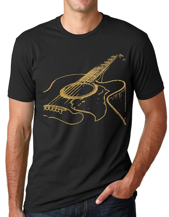 Acoustic Guitar T-Shirt Cool Graphic Musician Guitar Tee Acoustic Guitar T-Shirt Cool Graphic Musician Guitar Tee