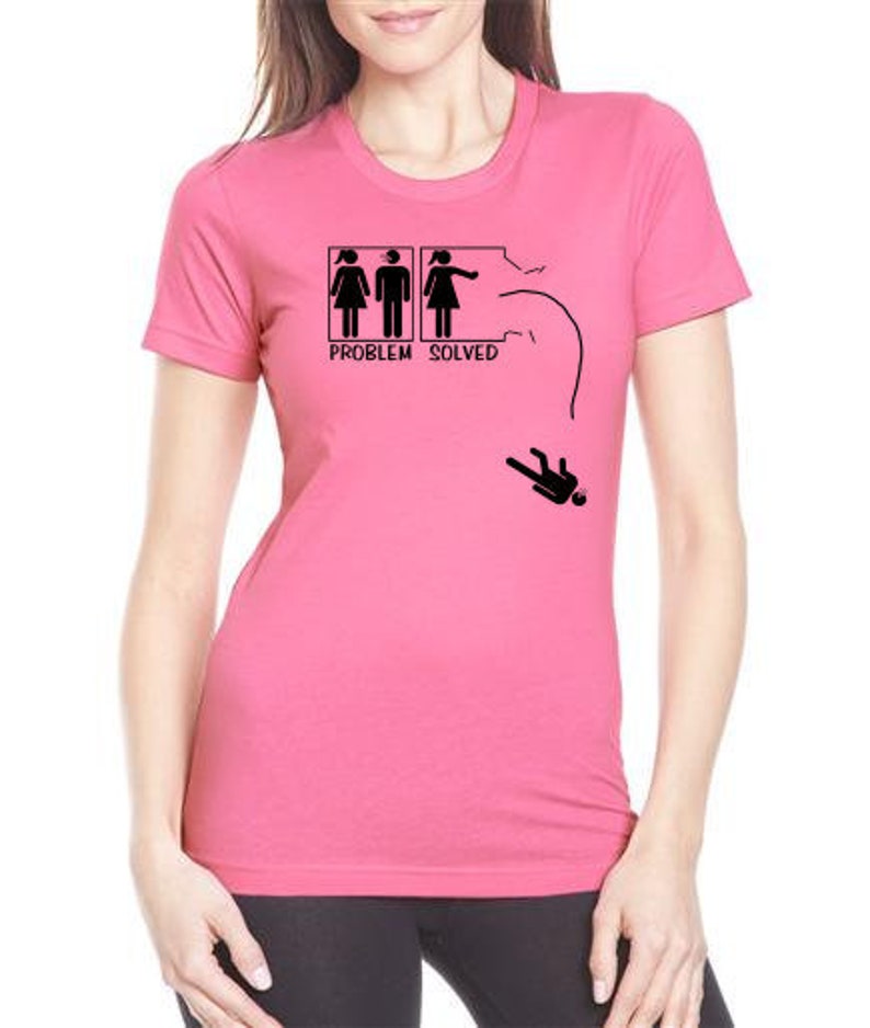 Problem solved funny divorce feminist T-shirt break up humor tee ex boyfriend ex husband shirt image 1