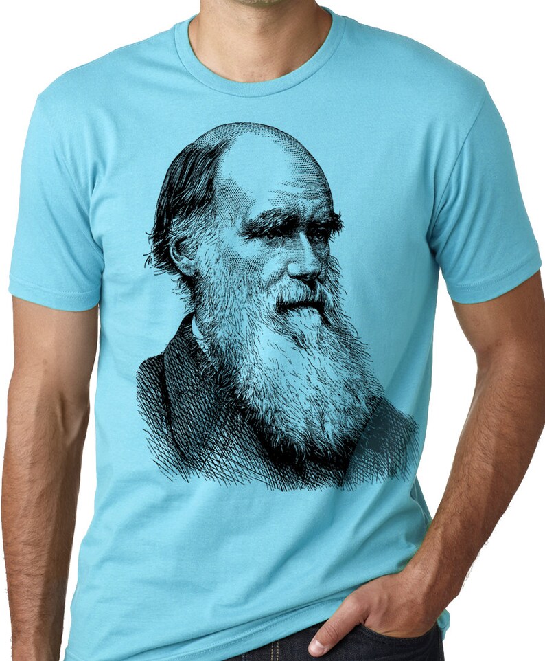Darwin Portrait Evolution Tshirt Charles Darwin Tee Evolution Etsy