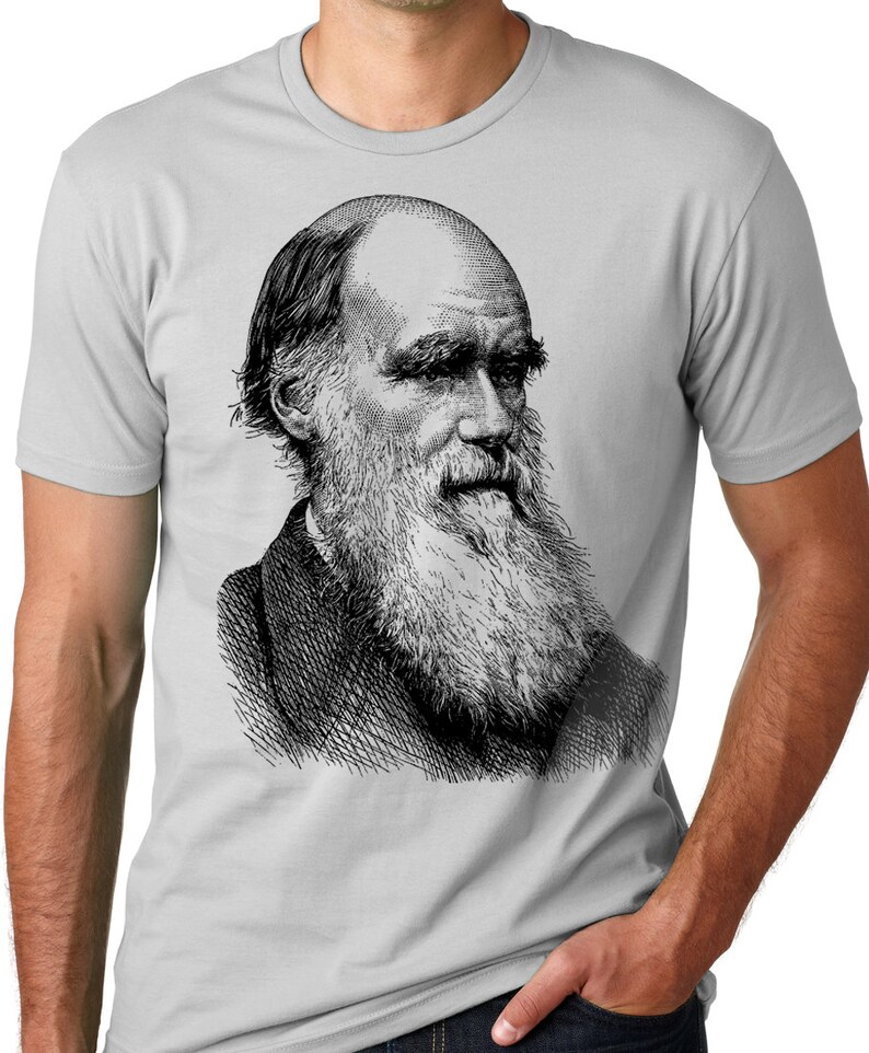Darwin Portrait Evolution Tshirt Charles Darwin Tee Evolution Etsy