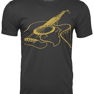 Acoustic Guitar T-shirt Musician Tee Think Out Loud Apparel, Guitar ...