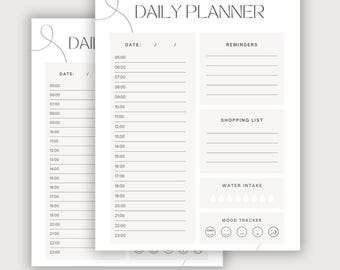 Planificador diario A4 (PDF), planificador minimalista imprimible, planificador de productividad (PDF), organizador diario sencillo