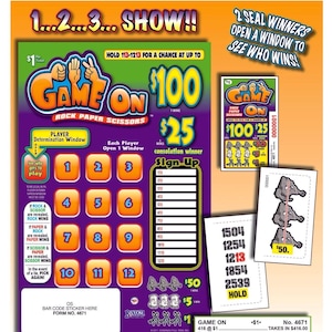 Game on pull  tabs tickets   For Amusement Use Only