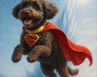 Custom Superdog Portrait: Superhero Pet Art (Digital Download)