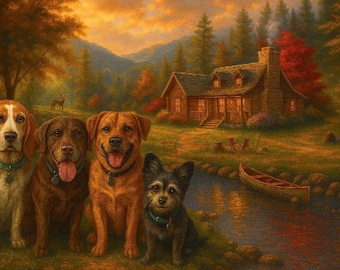 Individuell angefertigtes Tierportrait: Thomas Kinkade Art Portrait (Digitaler Download)