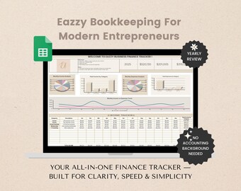 Google Sheets Bookkeeping Spreadsheet: Small Business Finance Tracker (Digital Download)