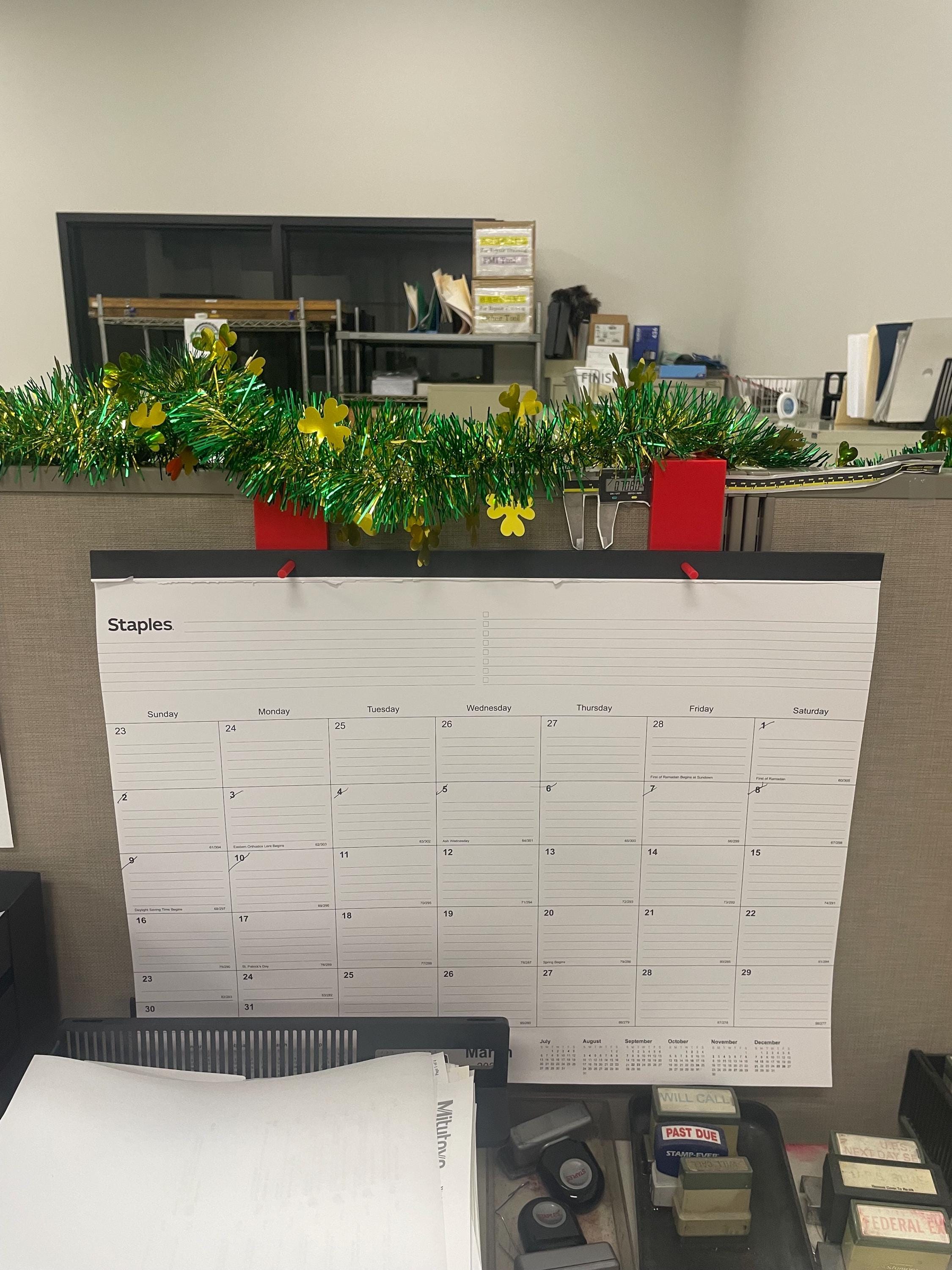 Stylish Calendar Holder: Office Cubicle Decoration - Etsy
