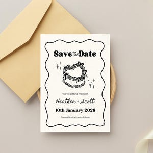 SAVE THE DATE Template | Digital download | Print at home | Wedding invites