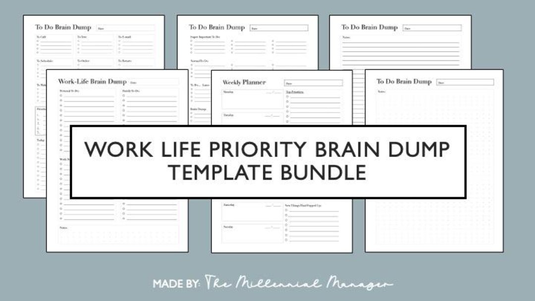 Work-life Balance Brain Dump Template | Digital Download | Organize ...