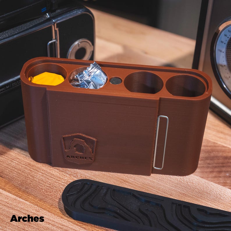 Travel Film Canister with dark slide holder for 4 rolls of 120mm film Arches