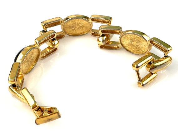 80s Monet Black & Gold Link Bracelet for Women, V… - image 6